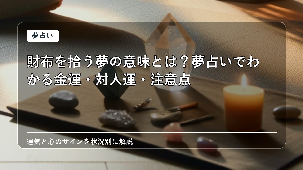 財布を拾う夢の意味とは？夢占いでわかる金運・対人運・注意点